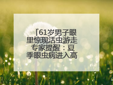 61岁男子眼里惊现活虫游走 专家提醒：夏季眼虫病进入高发期注意防护