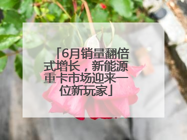 6月销量翻倍式增长，新能源重卡市场迎来一位新玩家